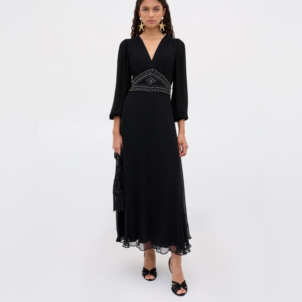 RXIO Kaesha Chiffon Midi Dress, XS